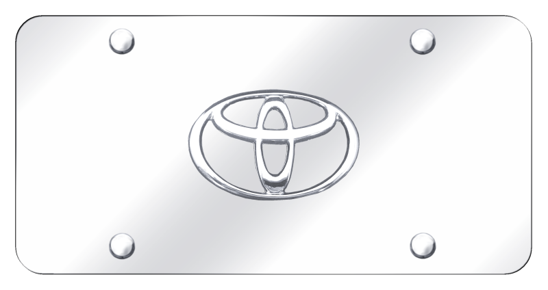 Auto Gold License Plate, Chrome Toyota Logo, Stainless Steel – TOY.CC