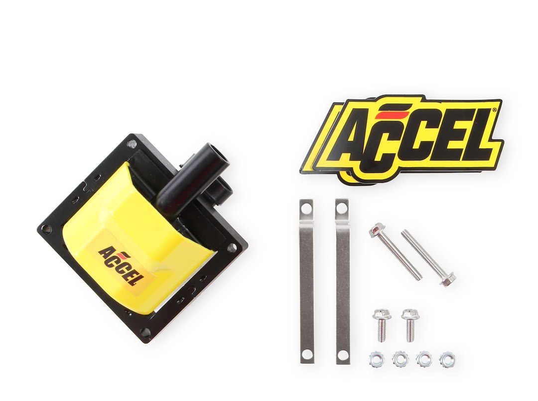 Accel Ignition Coil, Super Coil, E-Core, 48000 Volts, 0.200 Ohms Primary Resistance/6.7K Ohms Secondary Resistance/92:1 Turns Ratio – 140024ACC