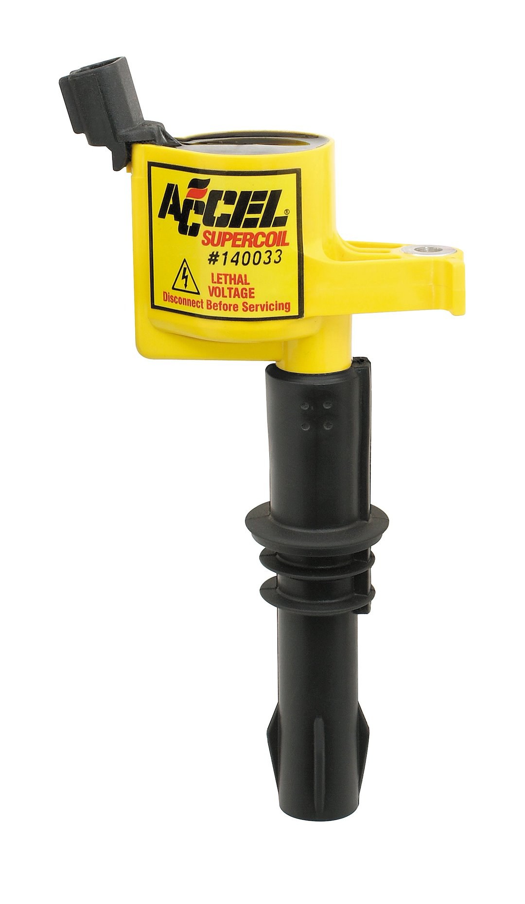 Accel Ignition Coil, Super Coil, Coil on Plug, 0.500 Ohms Primary Resistance/5.43K Ohms Secondary Resistance/61:1 Turns Ratio, Yellow, Single – 140033