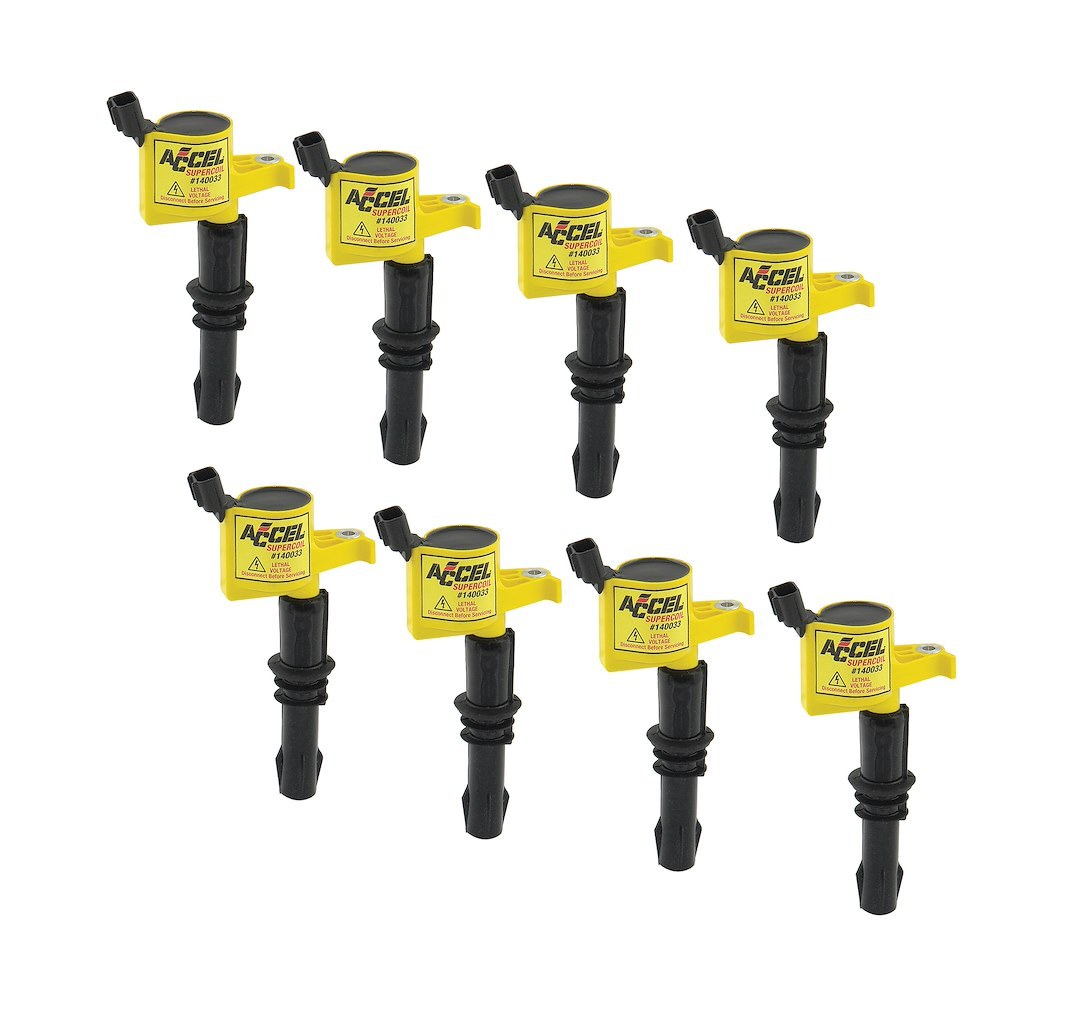 Accel Ignition Coil, Super Coil, Coil on Plug, 0.500 Ohms Primary Resistance/5.43K Ohms Secondary Resistance/68:1 Turns Ratio, Yellow – 140033-8