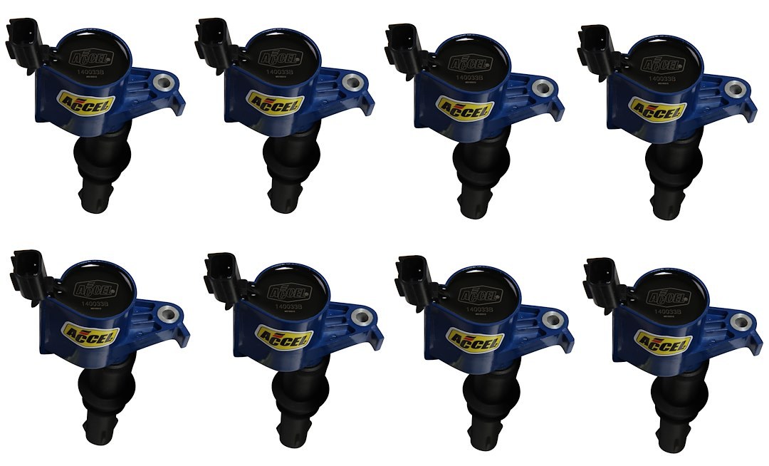 Accel Ignition Coil, Super Coil, Coil on Plug, 0.500 Ohms Primary Resistance/5.43K Ohms Secondary Resistance/68:1 Turns Ratio, Blue – 140033B-8