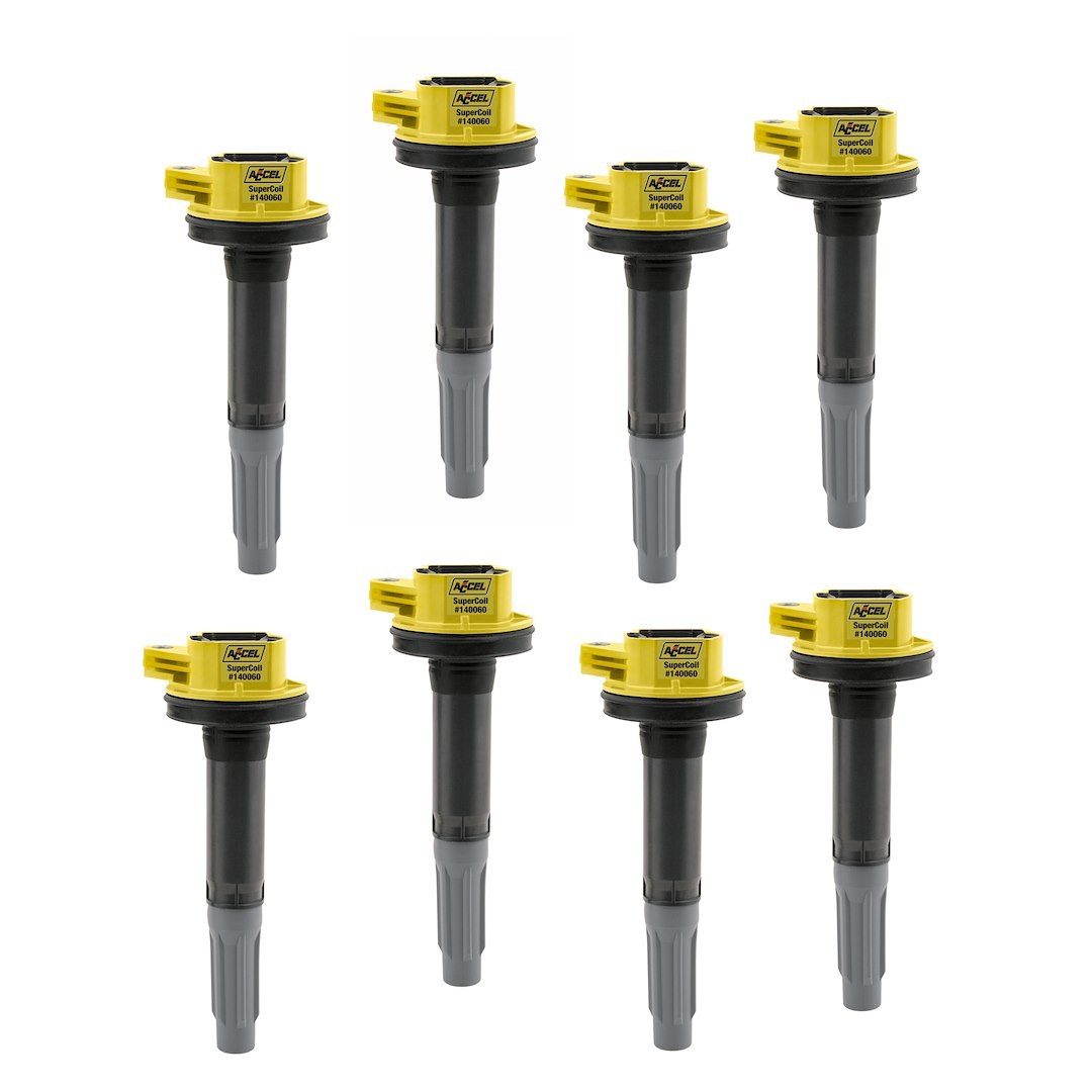 Accel Ignition Coil, Super Coil, Coil Pack, Black/Yellow, 8 Pack – 140060-8