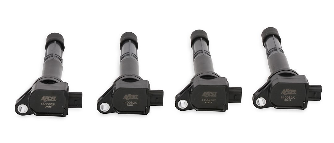 Accel Ignition Coil, Super Coil, Coil Pack, Black, Pack of 4 – 140082K