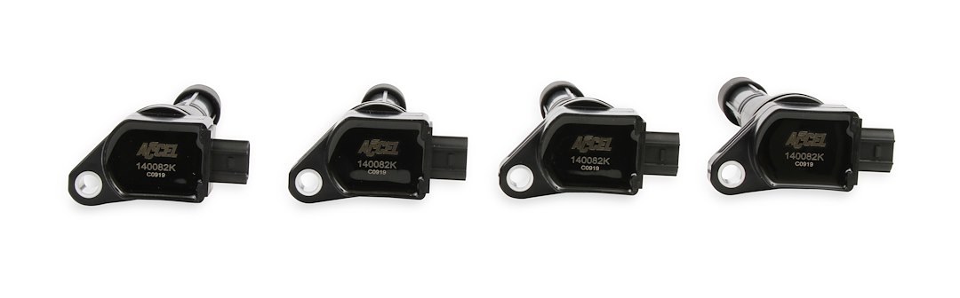 Accel Ignition Coil, Super Coil, Coil Pack, Black, Pack of 4 – 140082K