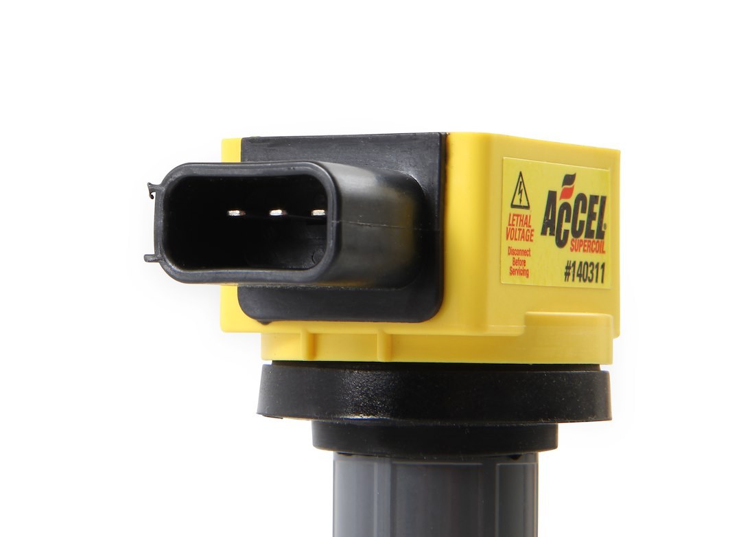 Accel Ignition Coil, Super Coil, Coil on Plug, Black/ Yellow, Set of 4 – 140311-4