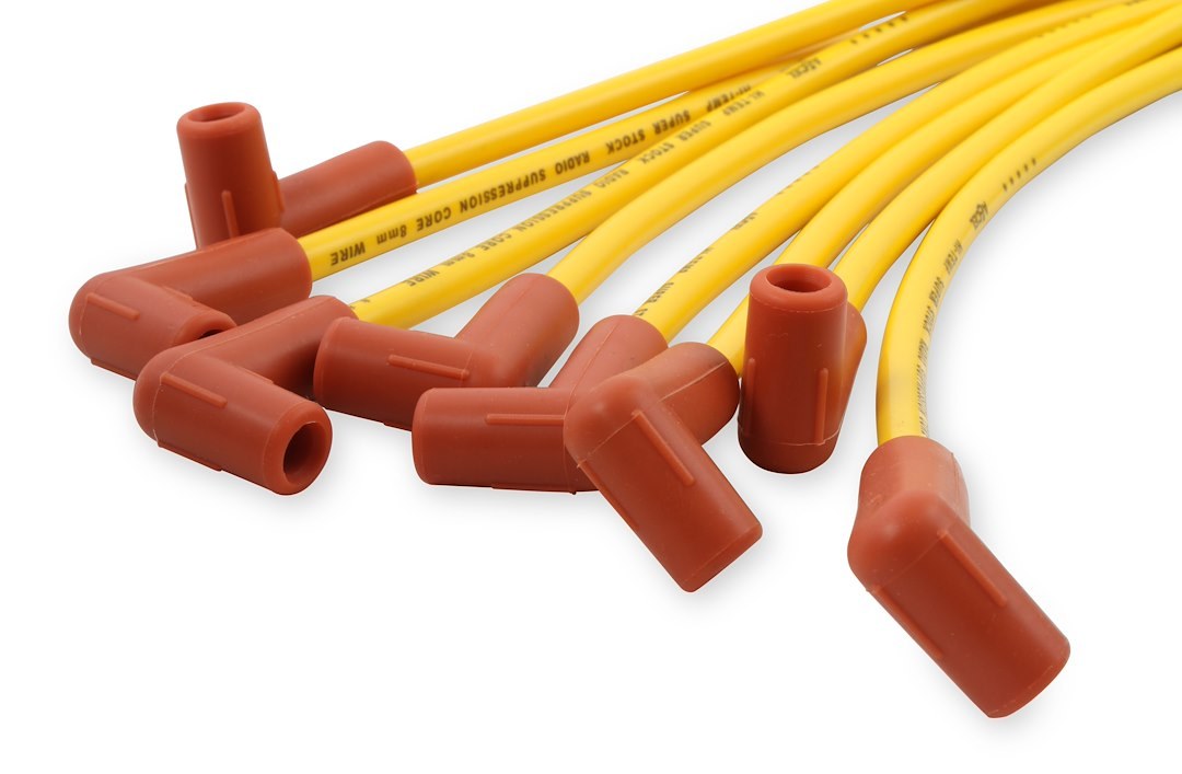 Accel Spark Plug Wire Set, Super Stock 4000 Series, Unassembled, Yellow, 8 Millimeter Diameter, Silicone – 4041