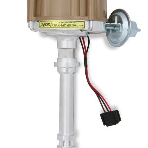 Accel Distributor, Chevy Big/Small Block, Magnetic Trigger, Vacuum and Mechanical Advance, With Steel Gear, Tan Cap, With Hei/Male Posts – 59107