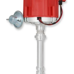 Accel Distributor, Chevy Big/Small Block, Magnetic Trigger, Vacuum and Mechanical Advance, With Steel Gear, Red Cap, With Hei/Male Posts – 59107C
