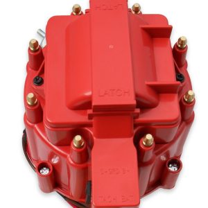 Accel Distributor, Chevy Big/Small Block, Magnetic Trigger, Vacuum and Mechanical Advance, With Steel Gear, Red Cap, With Hei/Male Posts – 59107C