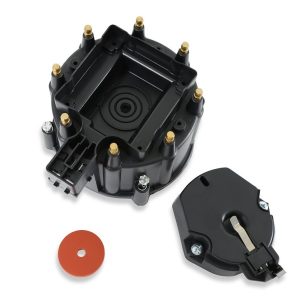 Accel Distributor Cap and Rotor Kit, Clamp Down, Hei Style Posts, Black, Also Use Part Number 8123 – 8123ACC