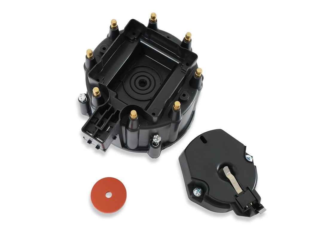 Accel Distributor Cap and Rotor Kit, Clamp Down, Hei Style Posts, Black, Also Use Part Number 8123 – 8123ACC