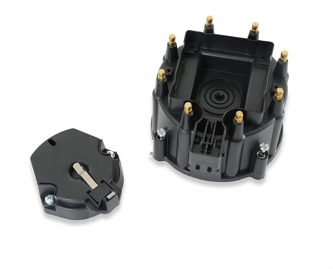 Accel Distributor Cap and Rotor Kit, Clamp Down, Hei Style Posts, Black, Also Use Part Number 8123 – 8123ACC