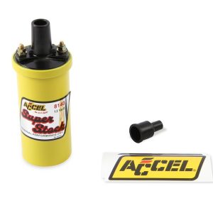 Accel Ignition Coil, Superstock, Canister, 42000 Volts, 1.400 Ohms Primary Resistance/9.2K Ohms Secondary Resistance/94:1 Turns Ratio, Yellow – 8140