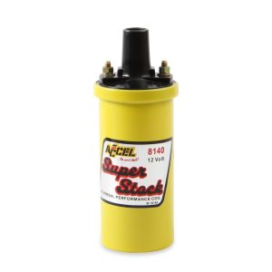 Accel Ignition Coil, Superstock, Canister, 42000 Volts, 1.400 Ohms Primary Resistance/9.2K Ohms Secondary Resistance/94:1 Turns Ratio, Yellow – 8140