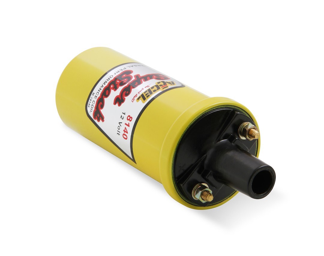 Accel Ignition Coil, Superstock, Canister, 42000 Volts, 1.400 Ohms Primary Resistance/9.2K Ohms Secondary Resistance/94:1 Turns Ratio, Yellow – 8140