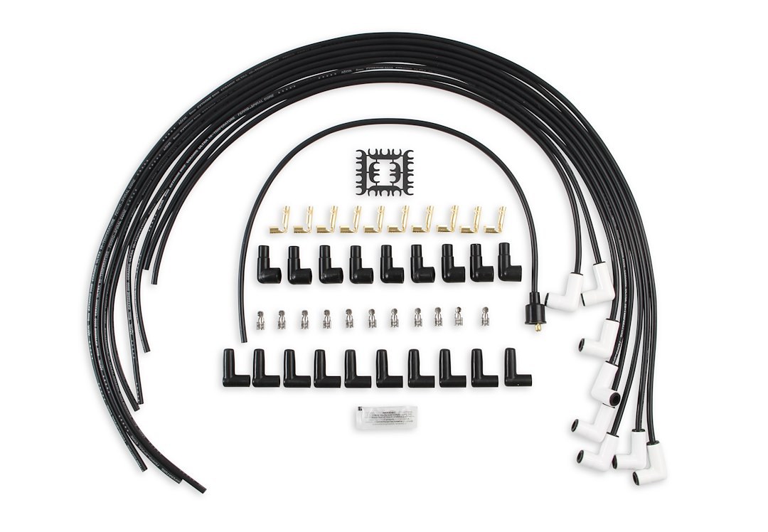 Accel Spark Plug Wire Set, Extreme 9000 Series, Unassembled Multi Fit Kit, Black, 8 Millimeter Diameter, Silicone, Ferro-Spiral ™ Core – 9001C