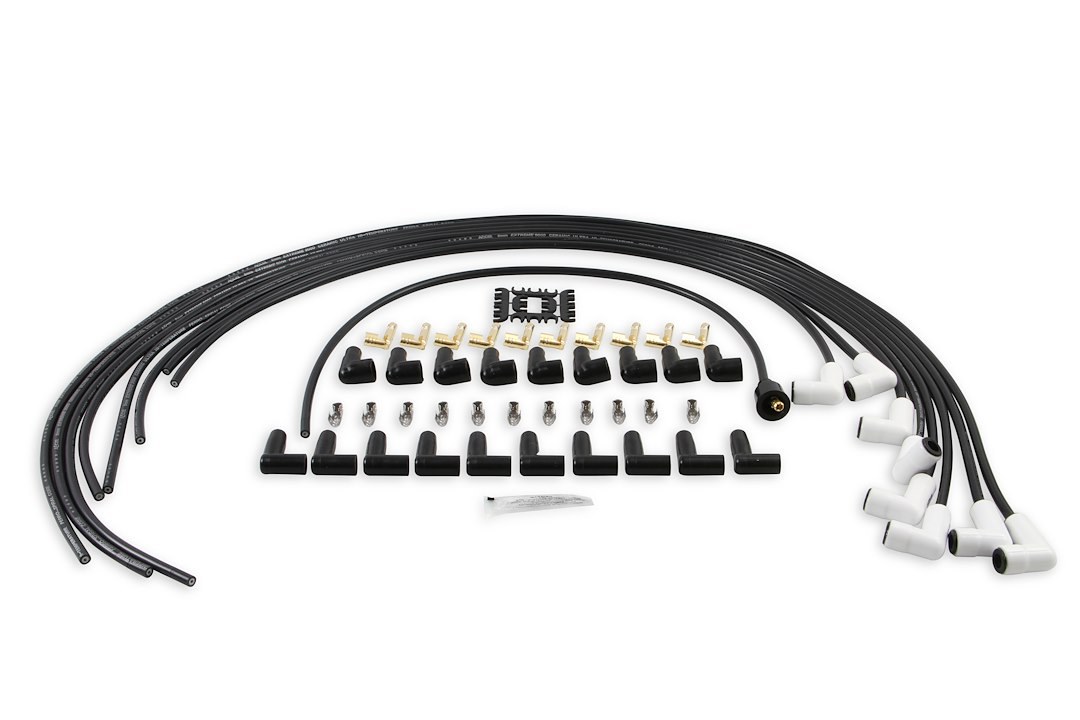 Accel Spark Plug Wire Set, Extreme 9000 Series, Unassembled Multi Fit Kit, Black, 8 Millimeter Diameter, Silicone, Ferro-Spiral ™ Core – 9001C