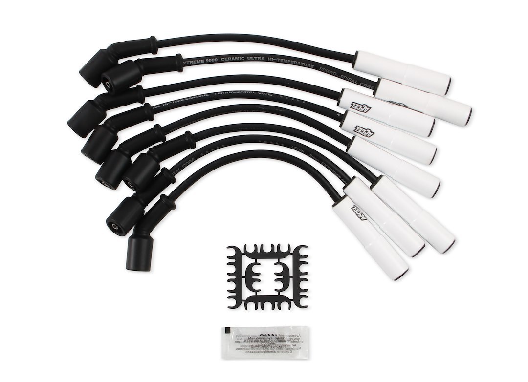Accel Spark Plug Wire Set, Extreme 9000 Series, Pre Assembled, Black, 8 Millimeter Diameter, Silicone, Ferro-Spiral ™ Core – 9059C