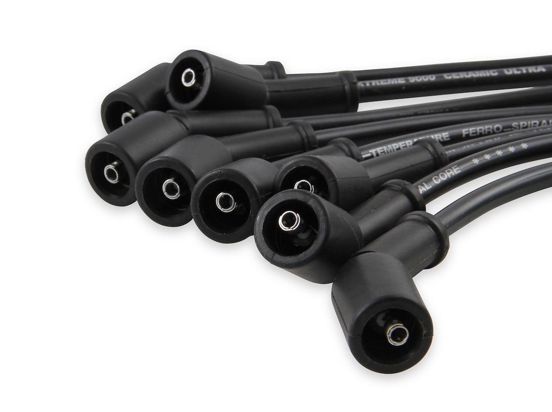 Accel Spark Plug Wire Set, Extreme 9000 Series, Pre Assembled, Black, 8 Millimeter Diameter, Silicone, Ferro-Spiral ™ Core – 9059C