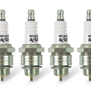 Accel Plugs Spark Plug, U-Groove, With Resistor, Copper Electrode Core Material, Copper Electrode Tip Material, Shorty Plug, Set of 4 – 0437S-4