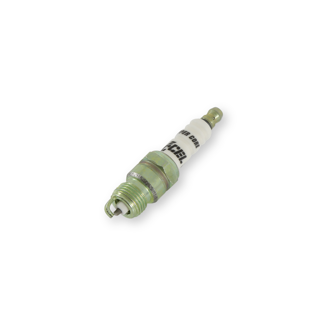 Accel Plugs Spark Plug, U-Groove, With Resistor, Copper Electrode Core Material, Copper Electrode Tip Material, Shorty Plug, Set of 4 – 0574S-4