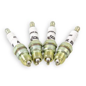 Accel Plugs Spark Plug, U-Groove, With Resistor, Copper Electrode Core Material, Copper Electrode Tip Material, Header Plug, Set of 8 – 8198