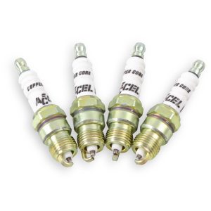 Accel Plugs Spark Plug, U-Groove, With Resistor, Copper Core Material, Copper Electrode Tip Material, Header Plug, Set of 8 – 8199