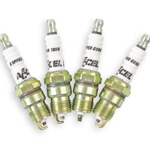 Accel Plugs Spark Plug, U-Groove, With Resistor, Copper Core Material, Copper Electrode Tip Material, Header Plug, Set of 8 – 8199