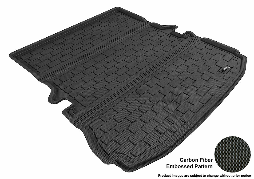 3D MAXpider Cargo Area Liner, Kagu, Raised Edge, Black, Thermoplastic Rubber of Carbon Fiber Texture, Non-Skid, To Back of 2ND Seat – M1FR0361309