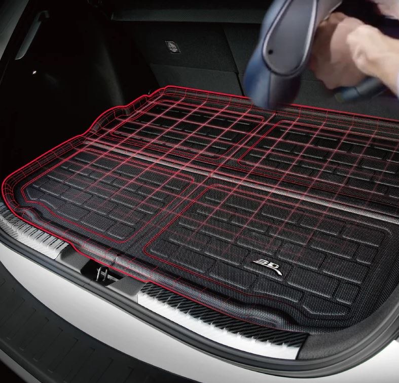 3D MAXpider Cargo Area Liner, Kagu, Custom Fit, Raised Edge, Black, Thermoplastic Rubber of Carbon Fiber Texture, Non-Skid, 1 Piece – M1TY2371309