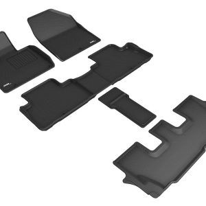 3D MAXpider Floor Liner, Kagu, Custom Fit, Raised Edge, Black, Thermoplastic Rubber of Carbon Fiber Texture – L1KA05101509