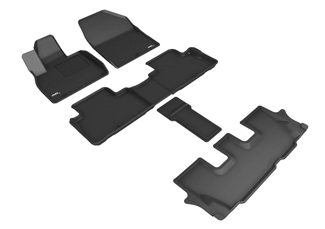 3D MAXpider Floor Liner, Kagu, Custom Fit, Raised Edge, Black, Thermoplastic Rubber of Carbon Fiber Texture – L1KA05101509