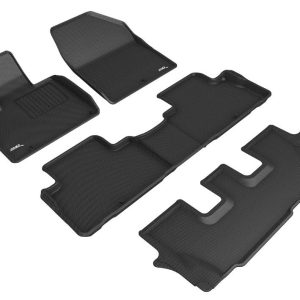 3D MAXpider Floor Liner, Kagu, Custom Fit, Raised Edge, Black, Thermoplastic Rubber of Carbon Fiber Texture, 4 Piece – L1KA05201509
