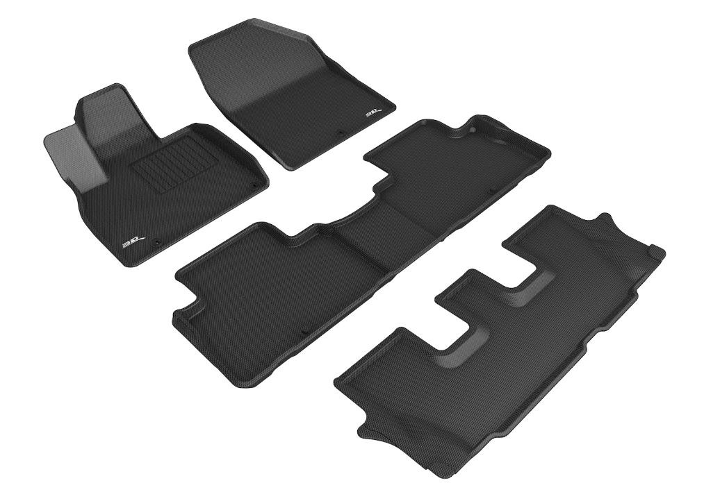 3D MAXpider Floor Liner, Kagu, Custom Fit, Raised Edge, Black, Thermoplastic Rubber of Carbon Fiber Texture, 4 Piece – L1KA05201509