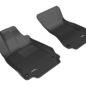 3D MAXpider Floor Liner, Kagu, Custom Fit, Raised Edge, Black, Thermoplastic Rubber of Carbon Fiber Texture, 2 Piece – L1AD02211509