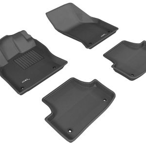 3D MAXpider Floor Liner, Kagu, Custom Fit, Raised Edge, Black, Thermoplastic Rubber of Carbon Fiber Texture, 4 Piece – L1AD03301509
