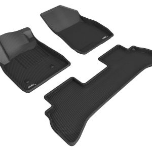3D MAXpider Floor Liner, Kagu, Black, Custom Fit, Raised Edge, Thermoplastic Rubber of Carbon Fiber Texture, 2 Piece – L1BC04301509
