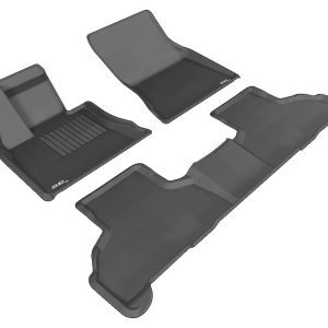 3D MAXpider Floor Liner, Kagu, Custom Fit, Raised Edge, Black, Thermoplastic Rubber of Carbon Fiber Texture, 3 Piece – L1BM05501509