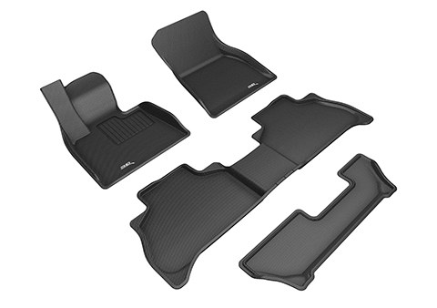 3D MAXpider Floor Liner, Kagu, Custom Fit, Raised Edge, Black, Thermoplastic Rubber of Carbon Fiber Texture, 4 Piece – L1BM10701509