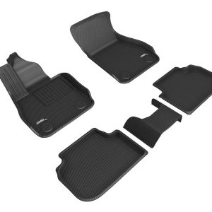3D MAXpider Floor Liner, Kagu, Custom Fit, Raised Edge, Black, Thermoplastic Rubber of Carbon Fiber Texture, 5 Piece – L1BM11101509