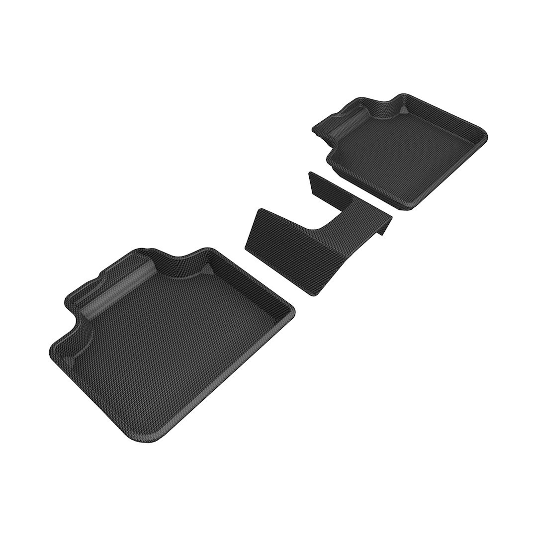 3D MAXpider Floor Liner, Kagu, Custom Fit, Raised Edge, Black, Thermoplastic Rubber of Carbon Fiber Texture, 3 Piece – L1BM12621509