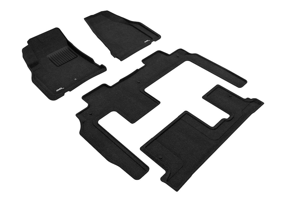 3D MAXpider Floor Liner, Elegant Series, Custom Fit, Raised Edge, Black, Woven Nylon, 4 Piece, With Maxpider™ Anti-Skid Bottom Layer – L1CH06004609