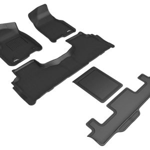 3D MAXpider Floor Liner, Kagu, Custom Fit, Raised Edge, Black, Thermoplastic Rubber of Carbon Fiber Texture – L1CH09301509