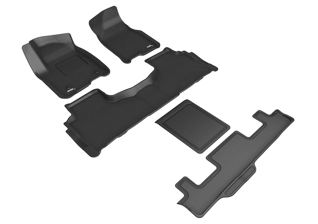 3D MAXpider Floor Liner, Kagu, Custom Fit, Raised Edge, Black, Thermoplastic Rubber of Carbon Fiber Texture – L1CH09301509