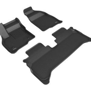 3D MAXpider Floor Liner, Kagu, Custom Fit, Raised Edge, Black, Thermoplastic Rubber of Carbon Fiber Texture, 3 Piece – L1CH09701509
