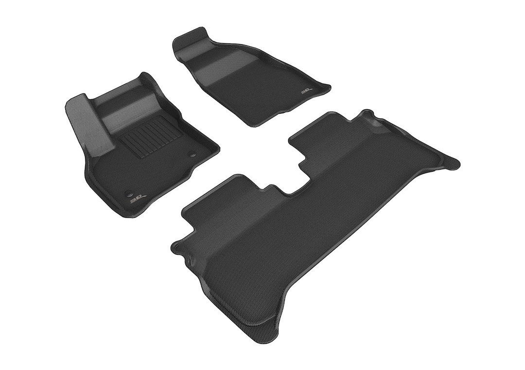 3D MAXpider Floor Liner, Kagu, Custom Fit, Raised Edge, Black, Thermoplastic Rubber of Carbon Fiber Texture, 3 Piece – L1CH09701509