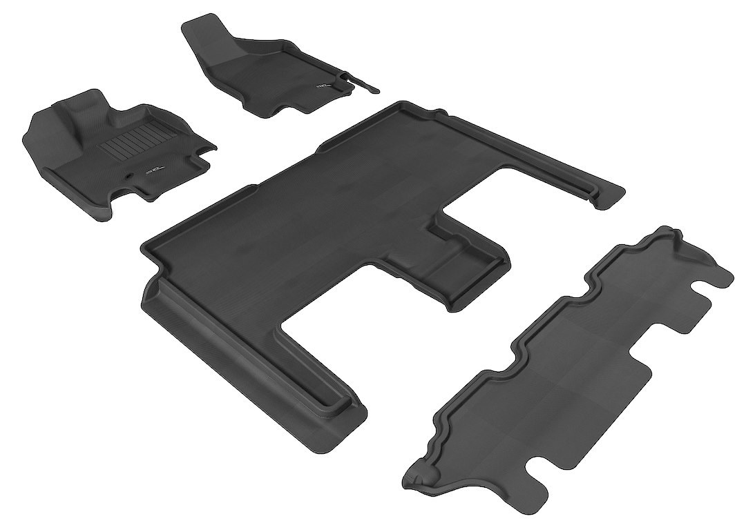 3D MAXpider Floor Liner, Kagu, Custom Fit, Raised Edge, Black, Thermoplastic Rubber of Carbon Fiber Texture, 5 Piece – L1CY01001509