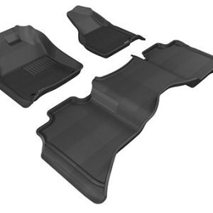 3D MAXpider Floor Liner, Kagu, Custom Fit, Raised Edge, Black, Thermoplastic Rubber of Carbon Fiber Texture, 3 Piece – L1DG02001509
