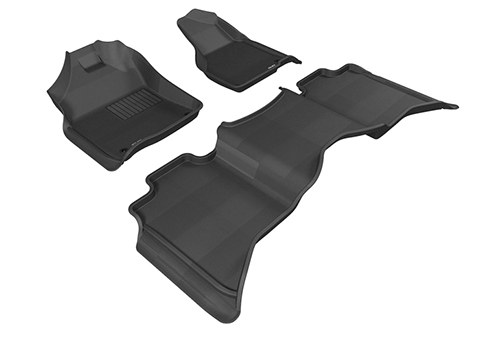 3D MAXpider Floor Liner, Kagu, Custom Fit, Raised Edge, Black, Thermoplastic Rubber of Carbon Fiber Texture, 3 Piece – L1DG02001509
