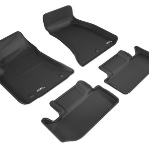 3D MAXpider Floor Liner, Kagu, Custom Fit, Raised Edge, Black, Thermoplastic Rubber of Carbon Fiber Texture, 4 Piece – L1DG02601509